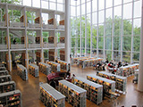 the inside of a library
